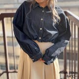 ネイビー | ハートボタンデニムショートシャツ | GORGE 