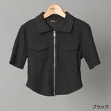 ブラック | テレコリブポケ付きＺＩＰカーディガン | GORGE 