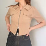 テレコリブポケ付きＺＩＰカーディガン | GORGE  | 詳細画像5 