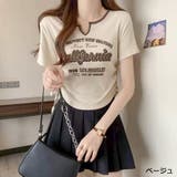 ベージュ | ドロストキーネックTシャツ | GORGE