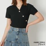 ブラック | カシュクールボタンニット | GORGE 