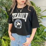 ブラック | ミニ裏カスレプリントＴシャツ | GORGE 