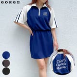 《配色ライン×スタンド襟》レディース ミニワンピース スポーティカジュアル | GORGE  | 詳細画像1 