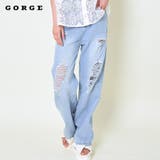 レディース ダメージデニム ワイドパンツ | GORGE | 詳細画像1