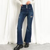 《3ボタン×ヴィンテージ風》ダメージフレアデニム/脚長&美脚シルエット | GORGE | 詳細画像11