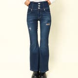 《3ボタン×ヴィンテージ風》ダメージフレアデニム/脚長&美脚シルエット | GORGE | 詳細画像2