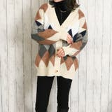 ベージュ | アーガイルカーディガン | GORGE