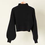 ブラック | モチモチボトルネックショート丈プルオーバー | GORGE 