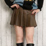 ブラウン | プリーツ加工合皮ミニスカート | GORGE
