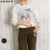 ラメチュール付きプリント裏起毛プルオーバー | GORGE  | 詳細画像1 