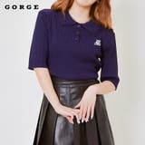 半袖襟付き刺しゅうニットプルオーバー | GORGE  | 詳細画像1 