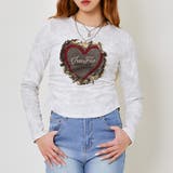 オフホワイト | 《ハート×ギャザー》レディース ロングTシャツ ストレッチ 韓国風 春秋 | GORGE