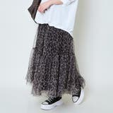 ブラック | 《柄チュール×ティアード》レディース ロングスカート 透け感レイヤード | GORGE 