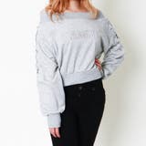 グレー | オフショルスタッズロゴ裏毛プルオーバー | GORGE 