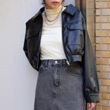 ブラック | ショート丈合皮ブルゾン | GORGE 