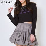 《バタフライ刺繍×ショート丈》レディース 長袖Tシャツ クロップド 春秋	 | GORGE  | 詳細画像1 