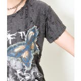 《デニム蝶×ワンショル風》クラッシュTシャツ/個性派エモ映え | GORGE | 詳細画像17