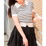 ボーダー | 《ダブルジップ×ロゴ刺繍》ストリートニットトップ/WZIPカーデ | GORGE