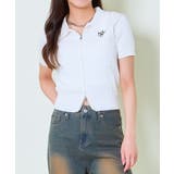 オフホワイト | 《ダブルジップ×ロゴ刺繍》ストリートニットトップ/WZIPカーデ | GORGE