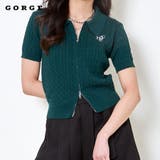 《ダブルジップ×ロゴ刺繍》ストリートニットトップ/WZIPカーデ | GORGE | 詳細画像1