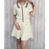 アイボリー | 《2点セットで着映え》レディース 金ボタンニット×プリーツスカートSETUP 春… | GORGE 