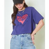 ブルー | ハートフリルグリッタータンタケTシャツ | GORGE