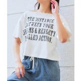 オフホワイト | 《英字ロゴ×オフショル風》レディース ロゴTシャツ クロップド丈 | GORGE 