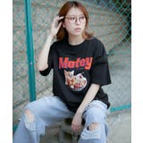 ブラック | CATハブラシ刺繍Tシャツ | GORGE