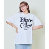 オフホワイト | バタフライ刺繍Tシャツ | GORGE