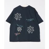 ネイビー | チェーン刺繍落書きＴシャツ | GORGE 