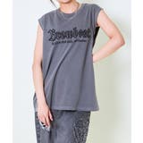 チャコール | ノースリ刺繍ピグメントトップス | GORGE