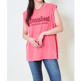 レッド | ノースリ刺繍ピグメントトップス | GORGE