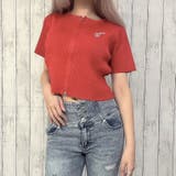 レッド | Ｗｚｉｐラメ半ソデ刺しゅうカーディガン | GORGE 