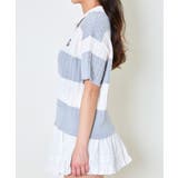 《ワンポイント刺繍×太ボーダー》レディース ケーブル編み 半袖ポロニット | GORGE  | 詳細画像10 