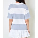 《ワンポイント刺繍×太ボーダー》レディース ケーブル編み 半袖ポロニット | GORGE  | 詳細画像11 