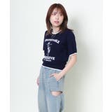 配色プロレス半袖ニットプルオーバー | GORGE | 詳細画像7