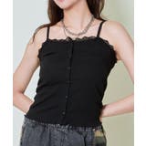 ブラック | レディース キャミソール リブカットソー | GORGE