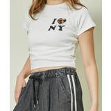 オフホワイト | 《レオパード♥ロゴ》ショート丈Tシャツ | GORGE 