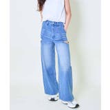 ブルー | サイドカットアウトデニムパンツ | GORGE 