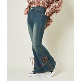 《スエードリボン×レースアップ》脚長フレアデニム | GORGE | 詳細画像2