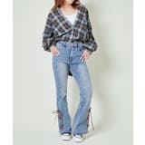 《スエードリボン×レースアップ》脚長フレアデニム | GORGE | 詳細画像4