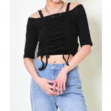 ブラック | テレコオフショルドロスト半袖トップス | GORGE