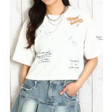 オフホワイト | 短丈ネコイラストＴシャツ | GORGE 