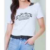 オフホワイト | 肩レースリボンTシャツ | GORGE