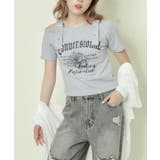 《肩ベルト×ロゴプリント》レディース テレコ半袖トップス オフショル風 春夏秋 | GORGE  | 詳細画像6 