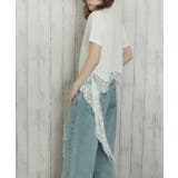 《レースヘム×愛らしプリント》レディース 半袖Tシャツ 体型カバー 春夏秋 | GORGE  | 詳細画像2 