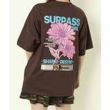 ブラウン | ハナ刺繍バーコードTシャツ | GORGE