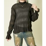 《フリル×シアー素材》レディース シャーリングブラウス ハイネック長袖 | GORGE  | 詳細画像2 