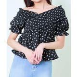 ブラック | 花柄クロストップス | GORGE