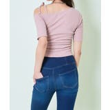 ワンショルテレコ花ラメ半袖トップス | GORGE  | 詳細画像6 